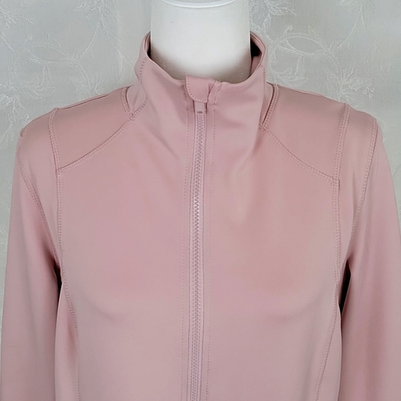 Layer8 Qwick-Dry Ladies Lux Knit Jacket Size L Pink Zip Closure 2 Front Pockets - Picture 2 of 8